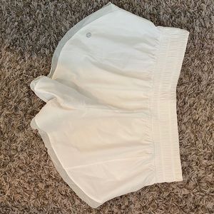 White Lulu lemon shorts